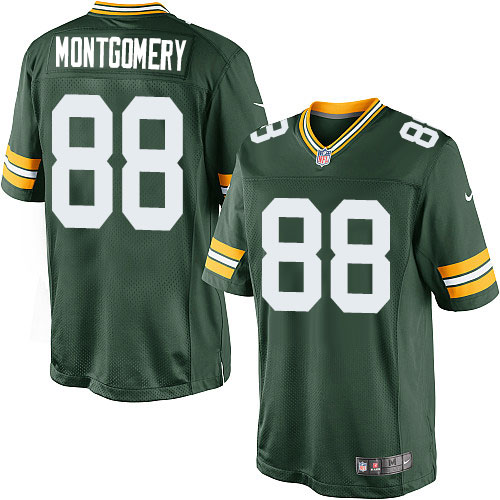Men's Limited Ty Montgomery Nike Jersey Green Home - #88 NFL Green Bay Packers